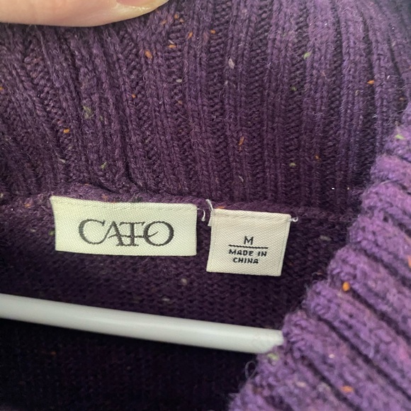 Cato Purple Cowl Neck Sweater with Short Sleeves - M - Picture 3 of 4